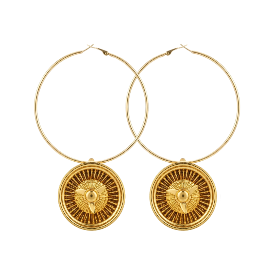 Wire Wheel Hoops (Gold)