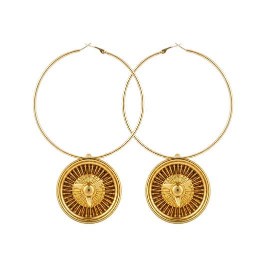 Wire Wheel Hoops (Gold)